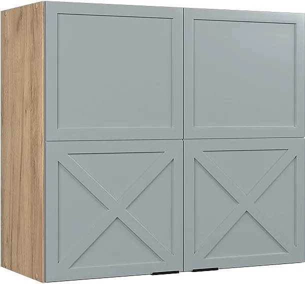 Szklana szafka kuchenna jasnoniebiesko-szary 80x34.1x72 fame-line