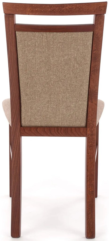 Klasyczne krzesło tapicerowane ciemny orzech + jasny brąz - Kensa 5X