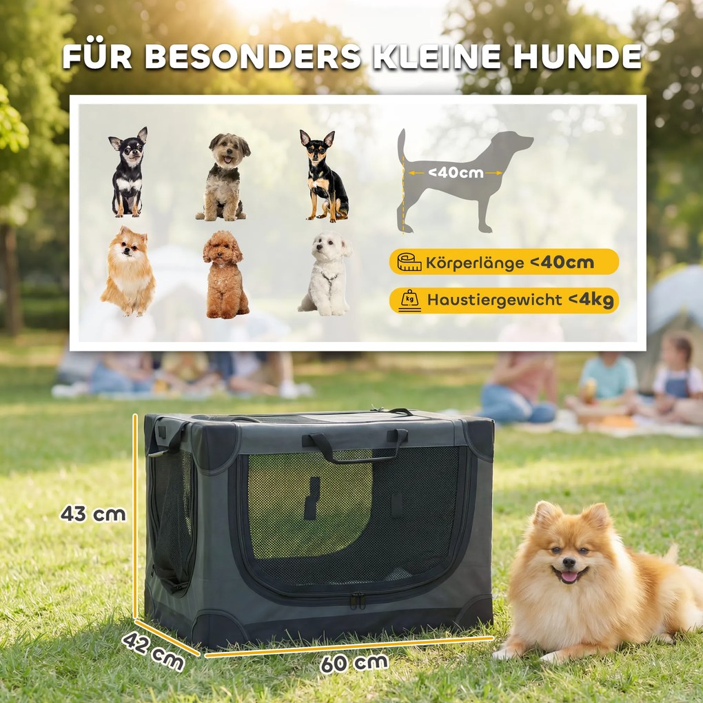 PawHut Składana torba transportowa dla psa z poduszką, zdejmowanym i nadającym się do prania pokrowcem, wykonana z tkaniny Oxford, dla psów do 22 kg, zielony wojskowy | Aosom PL
