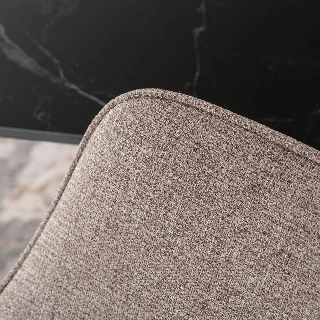 Krzesło Tapicerowane Obrotowe do Salonu LARISA Cappuccino Nowoczesne