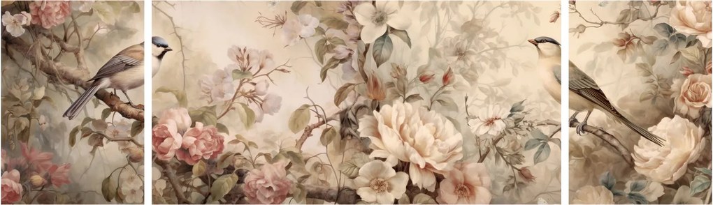 Obraz - Obraz ptaka w stylu vintage (170x50 cm)