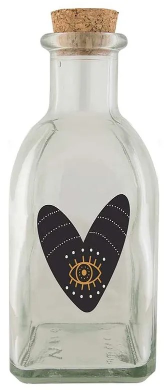 Bohemia Gifts Butelka szklana Serce, 250 ml