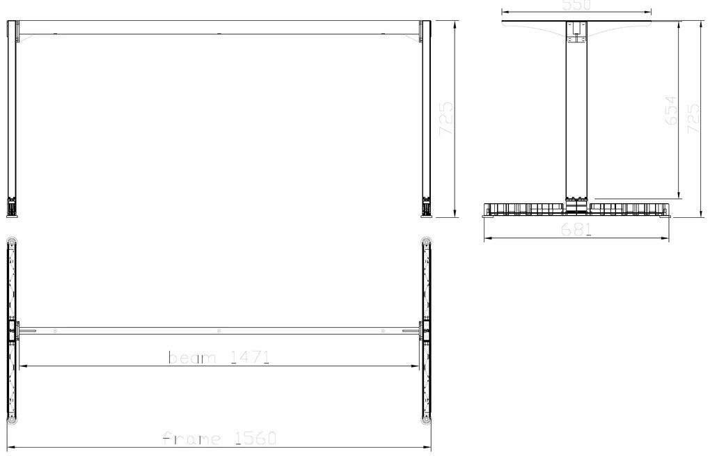 Biurko PRIMO BETA, 1600 x 800 mm, podstawa biała, biały