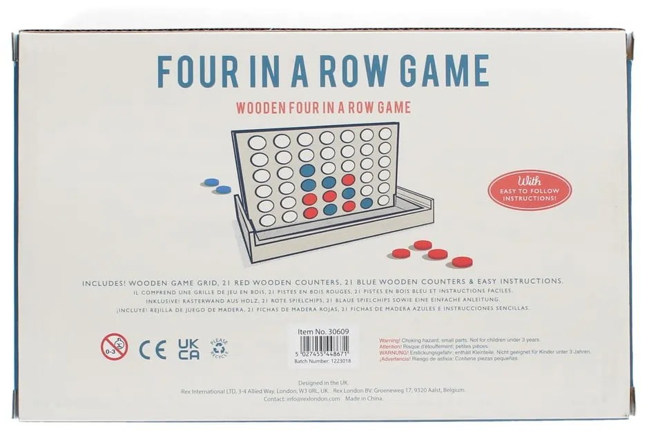 Gra typu kółko i krzyżyk Four in a Row game set – Rex London