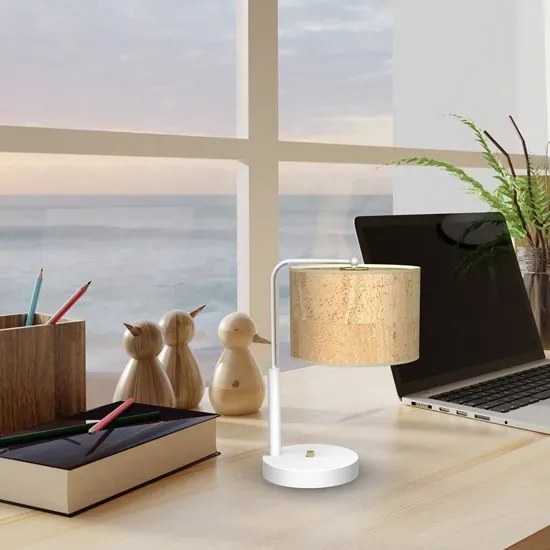Lampa gabinetowa z korkowym kloszem - N54 H6-M14