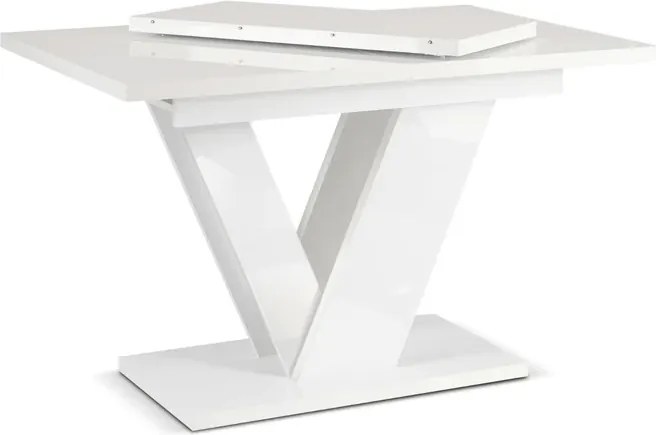 Stół Prostokątny Rozkładany CLARK 120-160 cm Biały Połysk Glamour