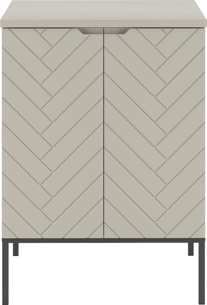 Szafka pod umywalkę nablatową Aspen 09, cashmere/czarny, 60 cm - zestaw 1