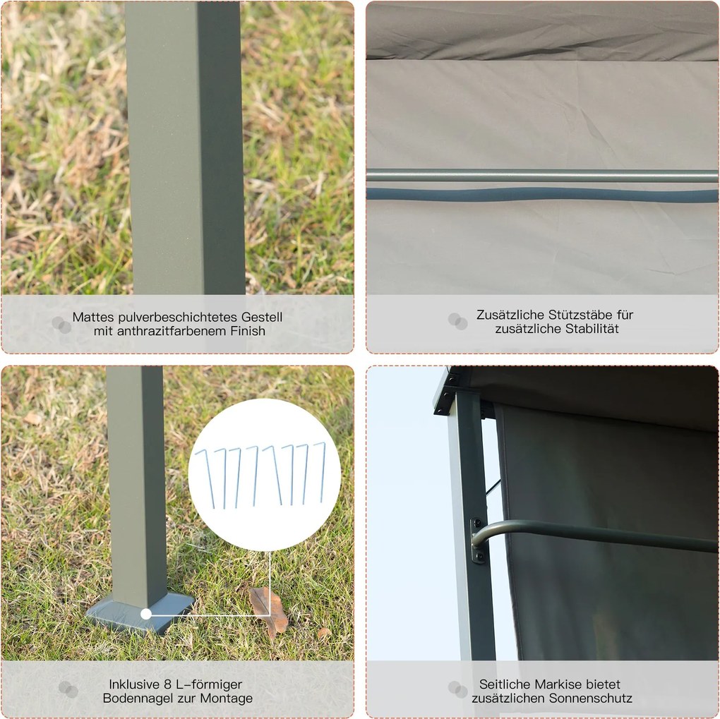 Outsunny Pawilon Grillowy z Ochroną Przeciwpożarową