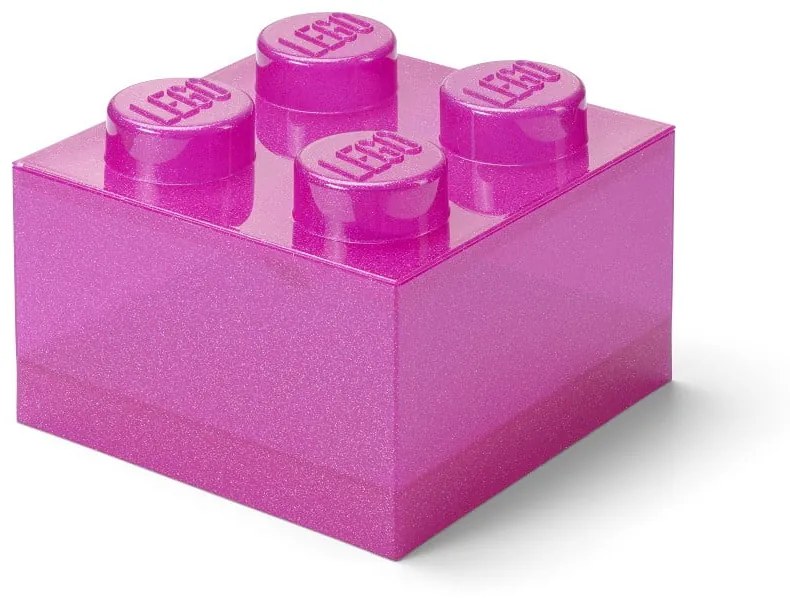 Różowy plastikowy pojemnik dziecięcy 25x25x18 cm – LEGO®