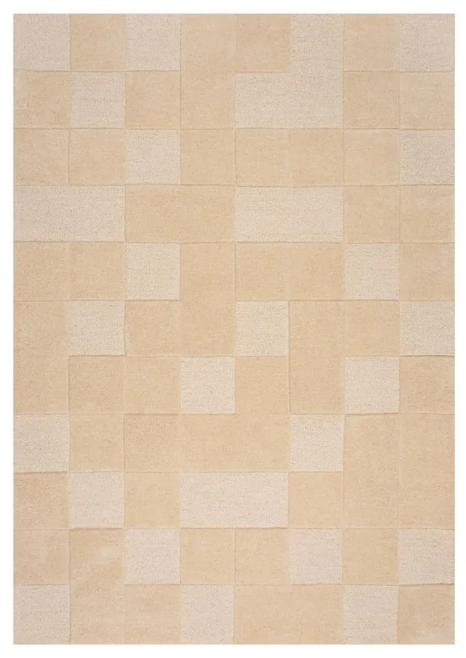 Beżowy dywan wełniany 170x120 cm Checkerboard – Flair Rugs