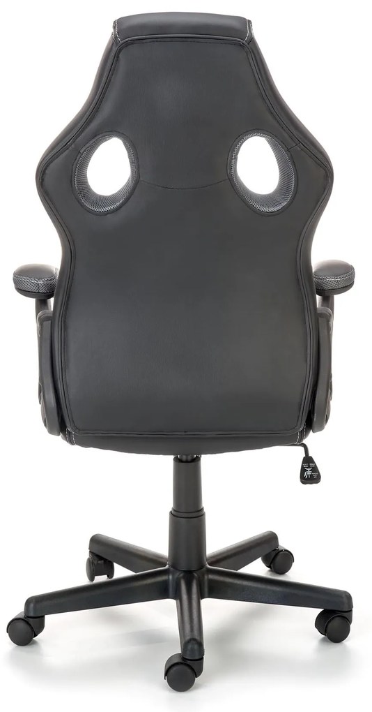 FARO fotel gabinetowy czarno-popielaty, gamingowy,TILT,obrotowy,membrana