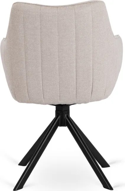Krzesło Tapicerowane Obrotowe do Salonu MUMBAI Kremowe Nowoczesne