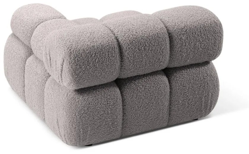 Jasnoszary moduł sofy z materiału bouclé (prawostronny) Bellis – Micadoni Home