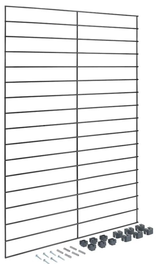 Czarna metalowa konsola do modułowego systemu półek Mural – Metaltex