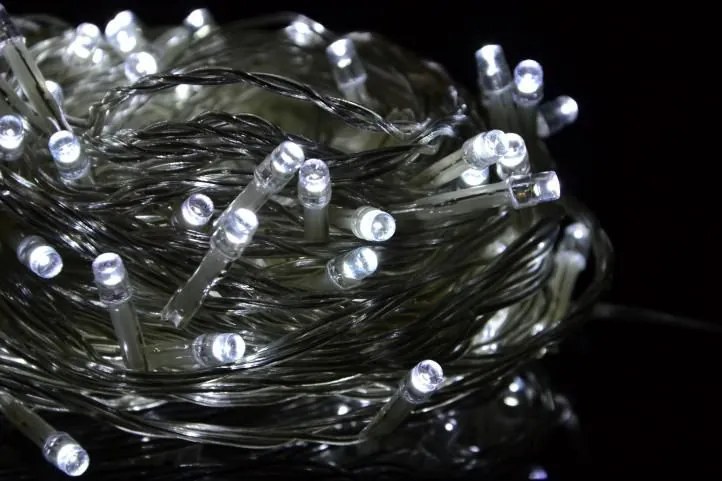 Świąteczny LED łańcuch - 5 m, 50 diod, zimna biel