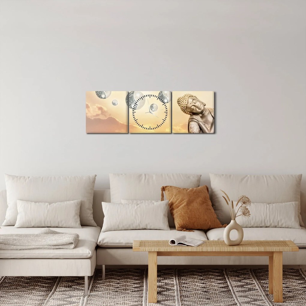 Obraz - Czas medytacji (z zegarem) (90x30 cm)