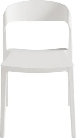 Zestaw 2 nowoczesnych białych krzeseł sztaplowanych "Quorathis" z polipropylenu do jadalni cm 49x52 77h