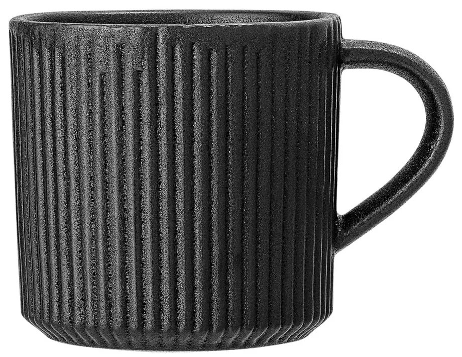 Czarny kubek z kamionki Bloomingville Neri, 350 ml