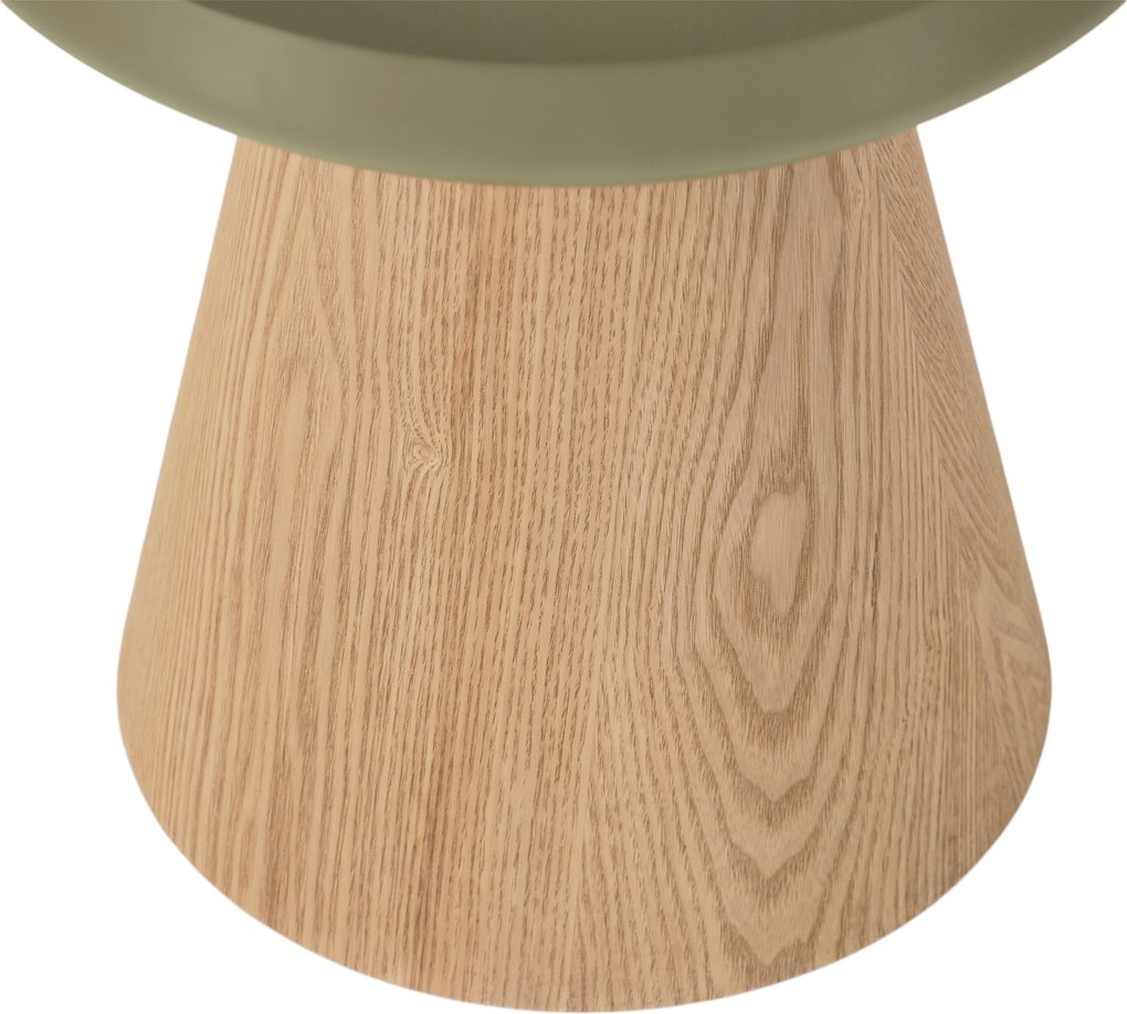Stolik kawowy okrągły Tresel 40 cm do salonu - naturalny / zielony