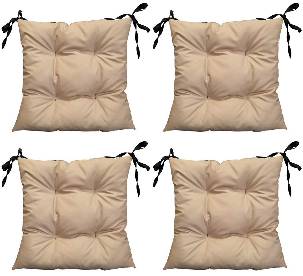 Zestaw 4 poduszek na krzesło ogrodowe Oxford beż 50x50