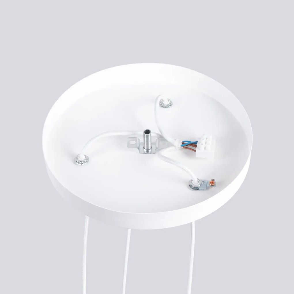 Lampa wisząca HALO 3P biała ryflowana SOLLUX LIGHTING