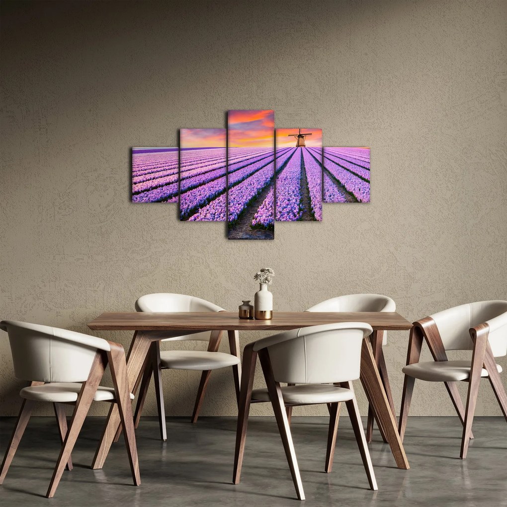 Obraz - farma kwiatów (125x70 cm)