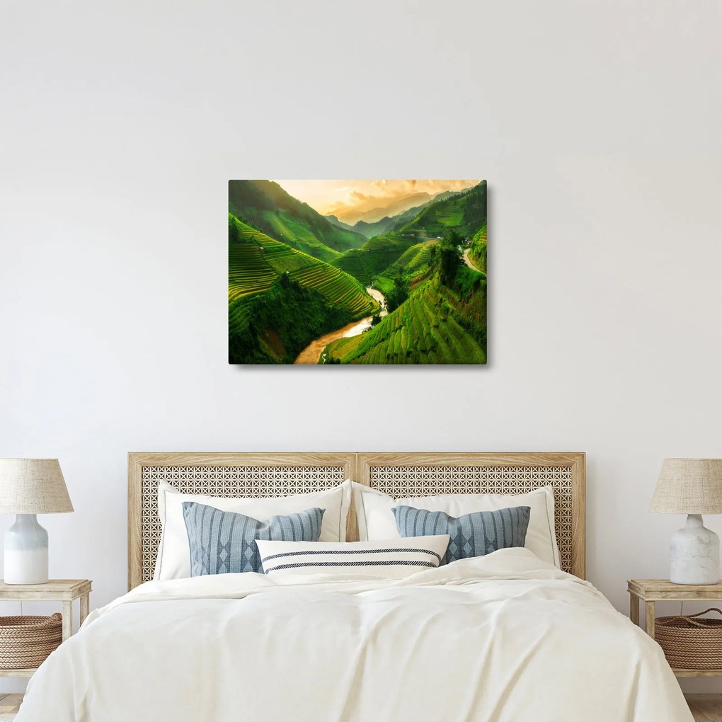 Obraz - Tarasy ryżowe Mu Cang Chai (70x50 cm)