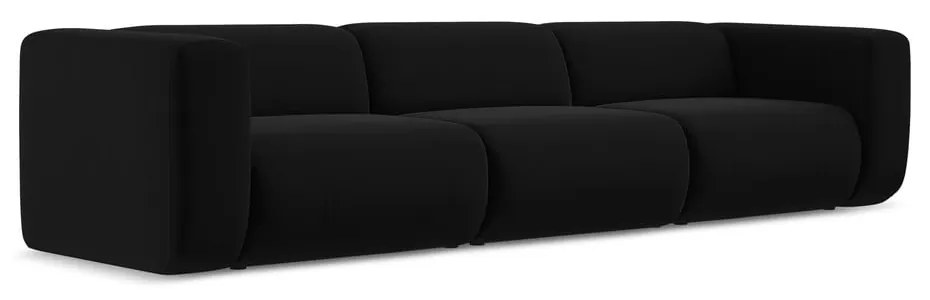 Czarna aksamitna sofa 319 cm Ekahi – Makamii