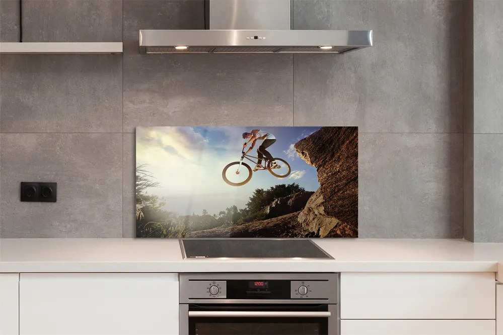 Szklany Panel Rower w Górach pod Chmurami