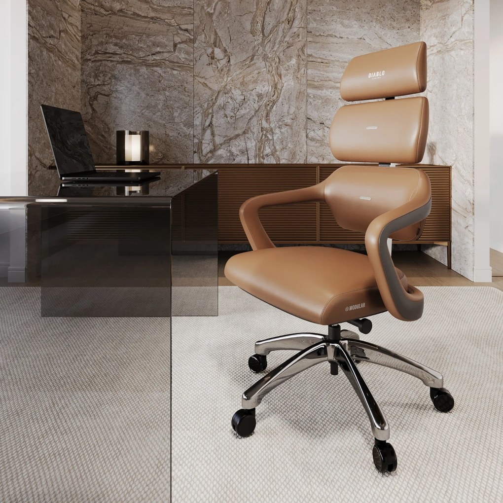 Fotel do gabinetu Diablo V-Modular, Sugar Brown