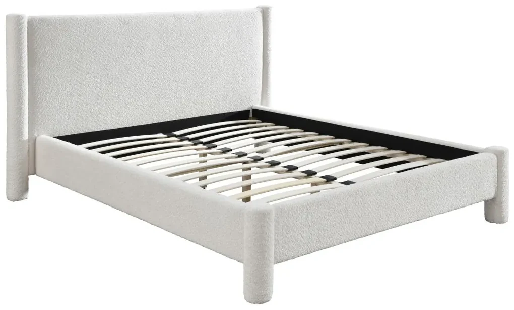 Łóżko 140 x 190 cm - Bukla - Biały + Materac - CONOMO