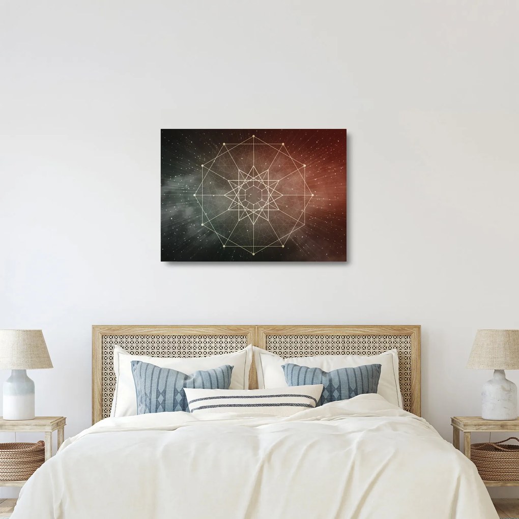 Obraz na szkle - Kosmiczny Dodekagram (70x50 cm)