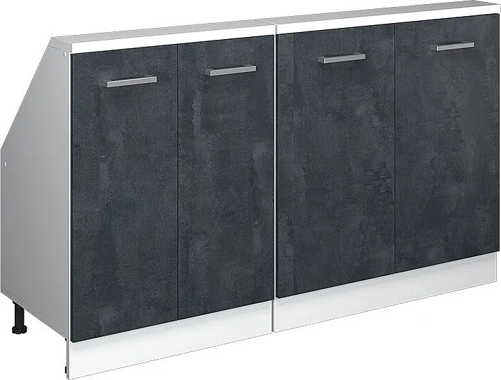 Szafka kuchenna na dach skośny czarny beton 140x46x81.6 r-line