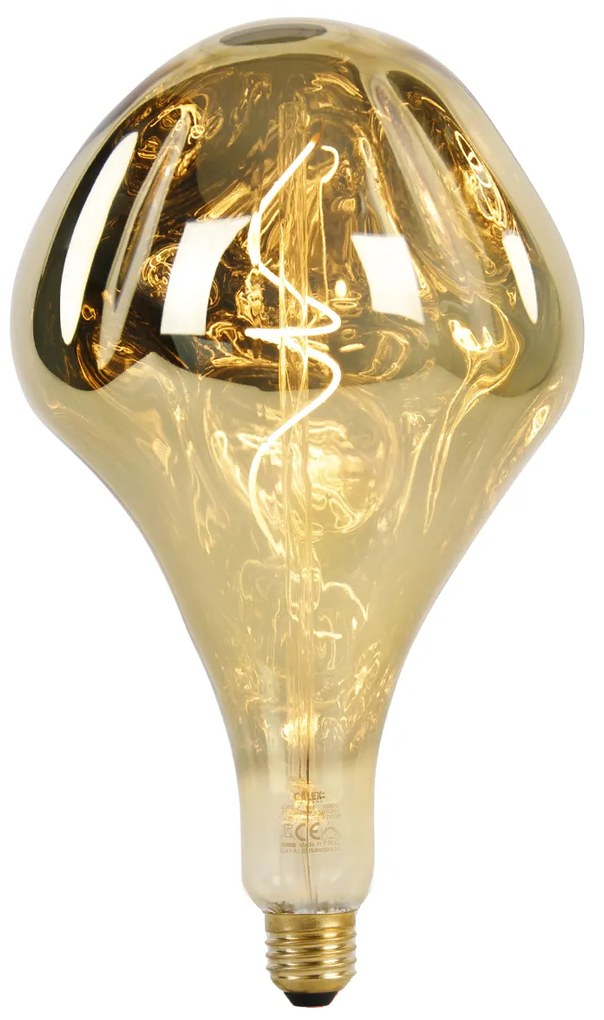 Złota lampa wisząca 3-punktowa z diodami LED w kolorze złota, z możliwością ściemniania - Cava Luxe Nowoczesny Oswietlenie wewnetrzne