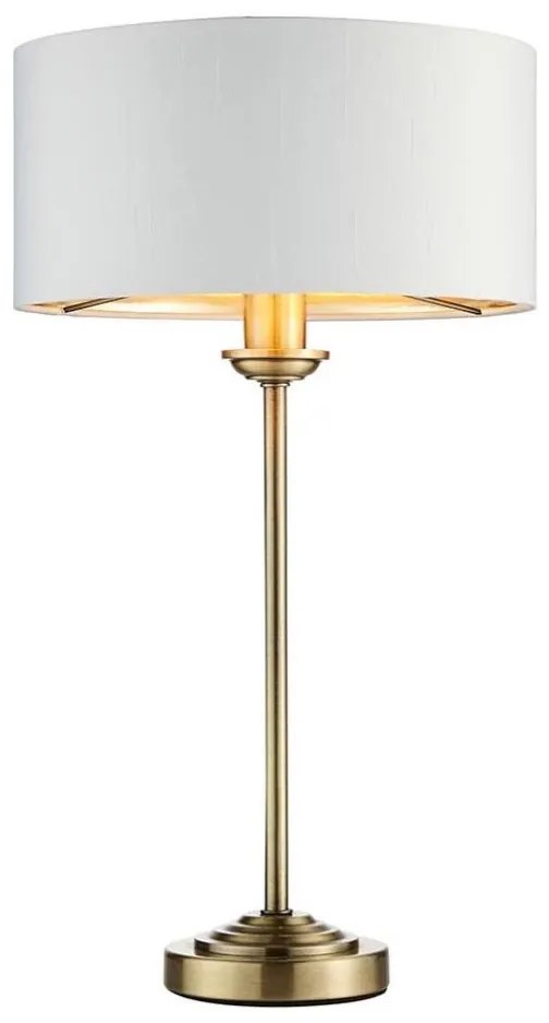 Endon 104054 - Lampa stołowa HIGHCLERE 1xE14/7W/230V biały/mosiądz śr. 25 cm
