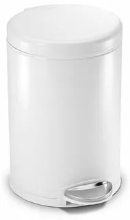 Simplehuman Okrągły kosz pedałowy 4,5 l, biały