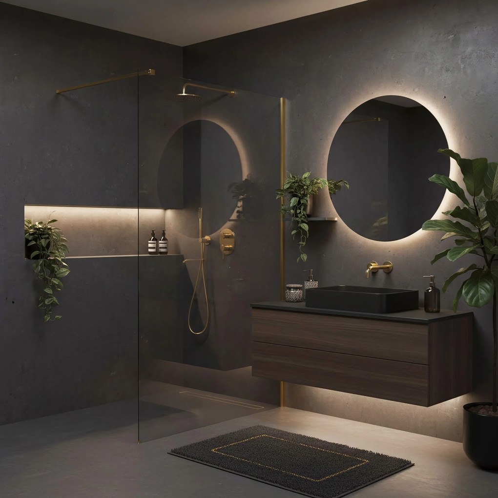 Kabina prysznicowa Walk-In Rea Flexi Transparent / Brush Gold 140