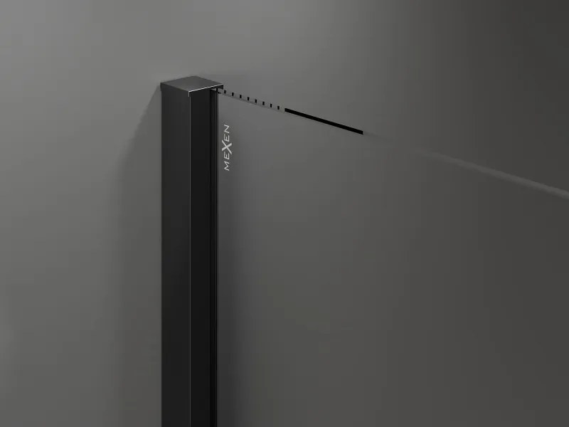 Mexen Velar ścianka prysznicowa rozsuwana Walk-in 75 x 200 cm, transparent 8 mm, czarna - 871-075-000-03-70