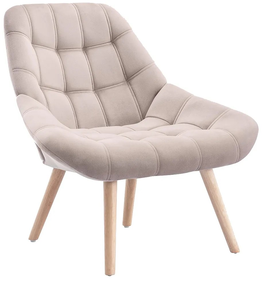 Fotel z beżowego weluru LUOSTO