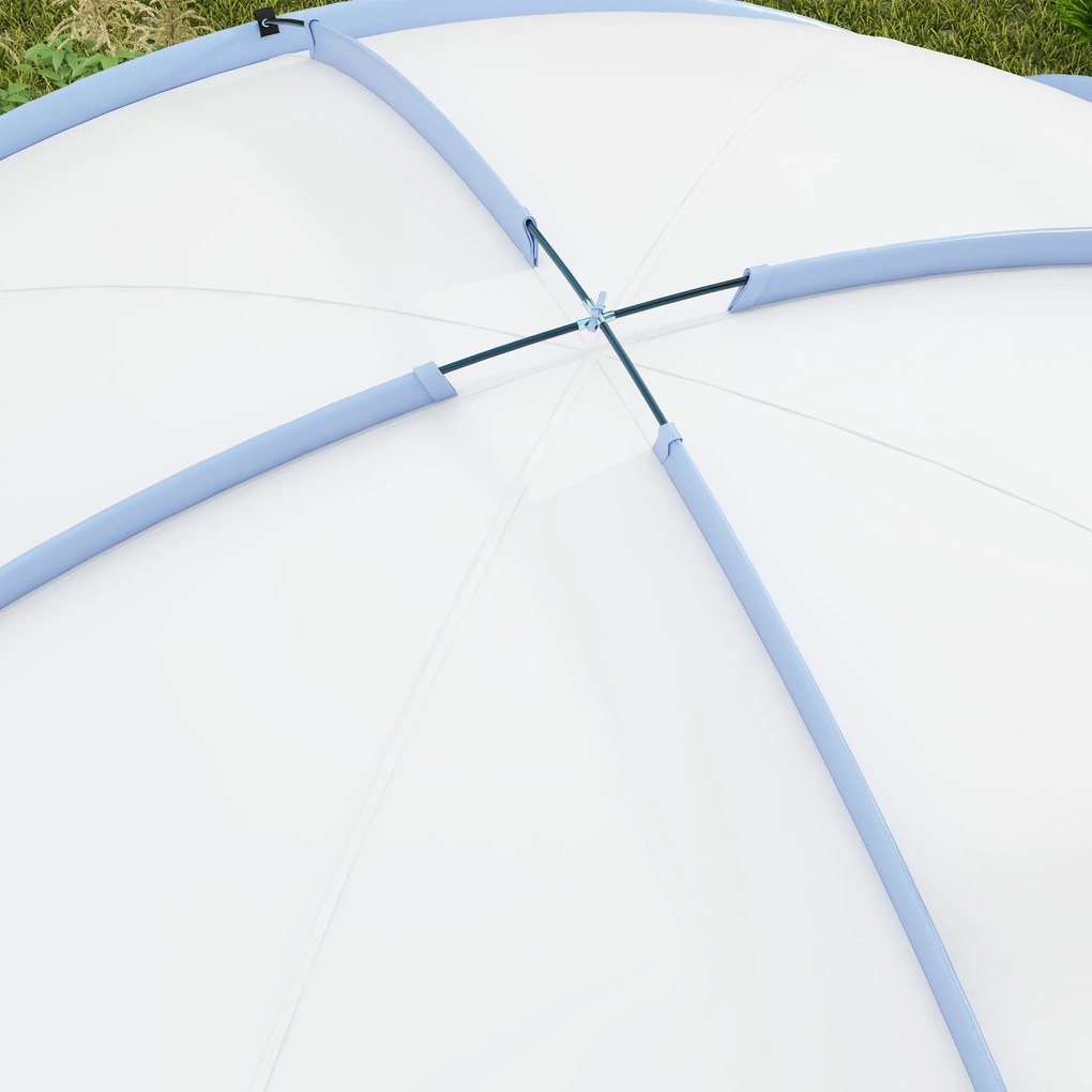 Outsunny Event Shelter 3,5 x 3,5m Pawilon z Hakiem Wodoodporny Zimowy Ogród Pawilon Jasnoniebieski