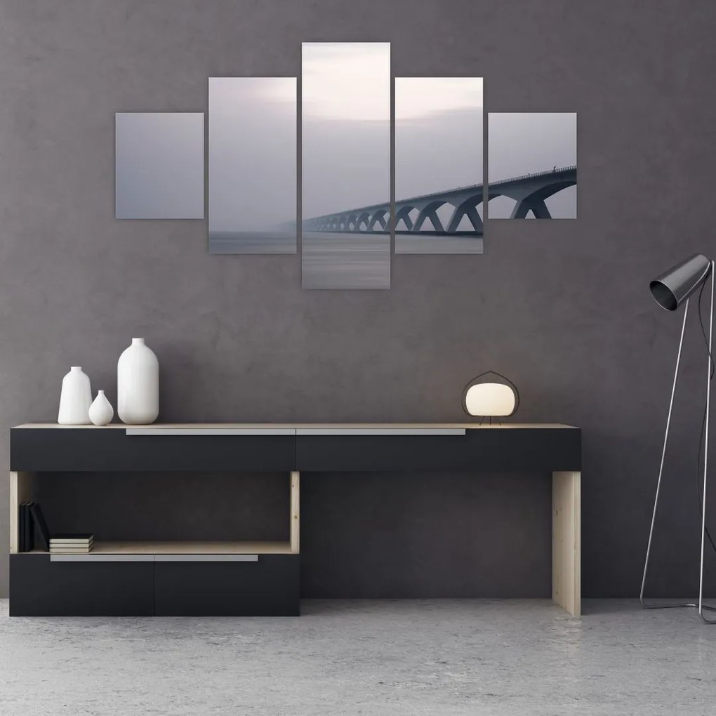 Obraz mostu we mgle (125x70 cm)