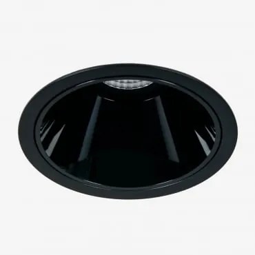 Downlight Led Wpuszczany Z Okrągłą Ramką Ø8 Cm Do Użytku Zewnętrznego, Wykonany Z Aluminium Luisiana Czarna & Biała 3000k & 38º & 11 W - Sklum