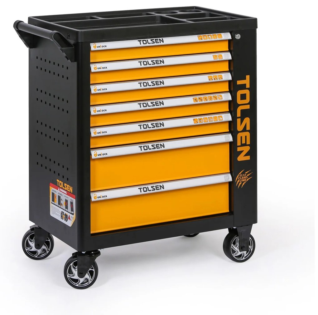 Tolsen Wózek warsztatowy mobilny na narzedzia, w tym 189 narzędzi, 7 szuflad