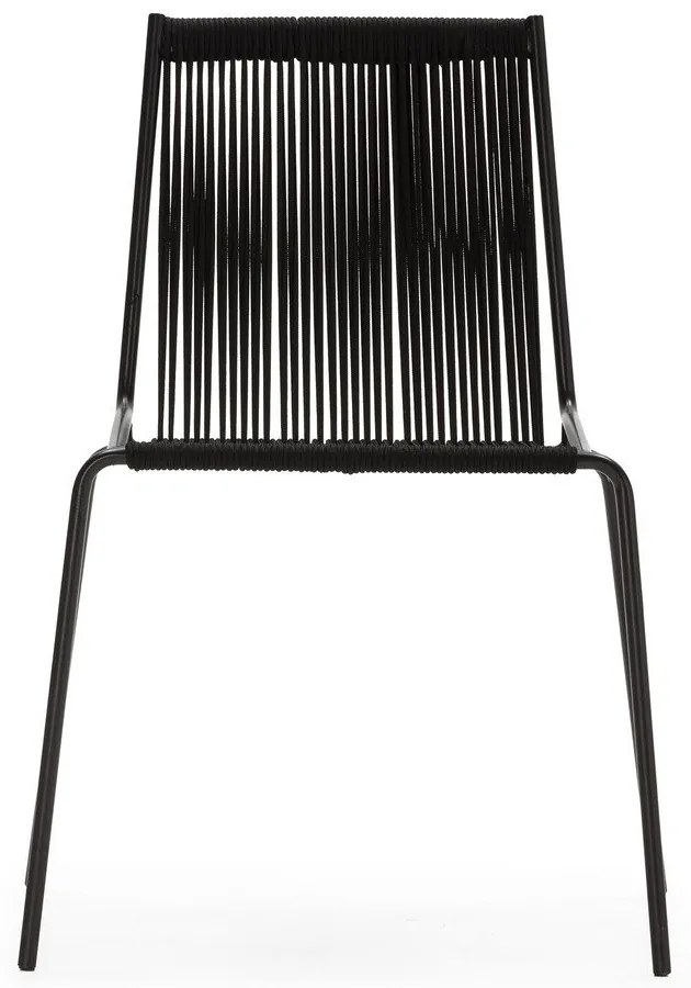 Czarne metalowe krzesła zestaw sztaplowane 2 szt. Emily – Marckeric