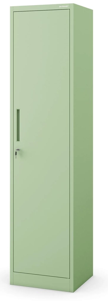Wysoka szafka biurowa ALEX, 450 x 1850 x 400 mm, Fresh Style: pastelowy zielony