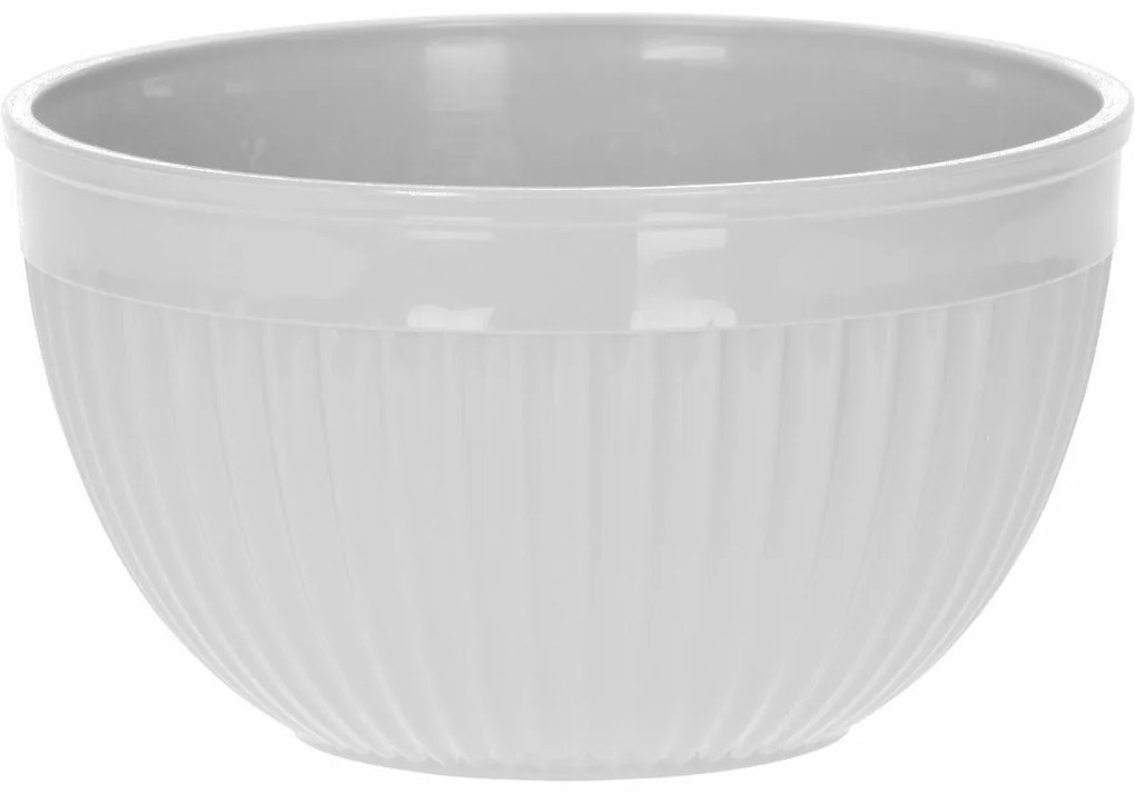 Plastikowa miska z żebrowaniem, 2 l, kremowy