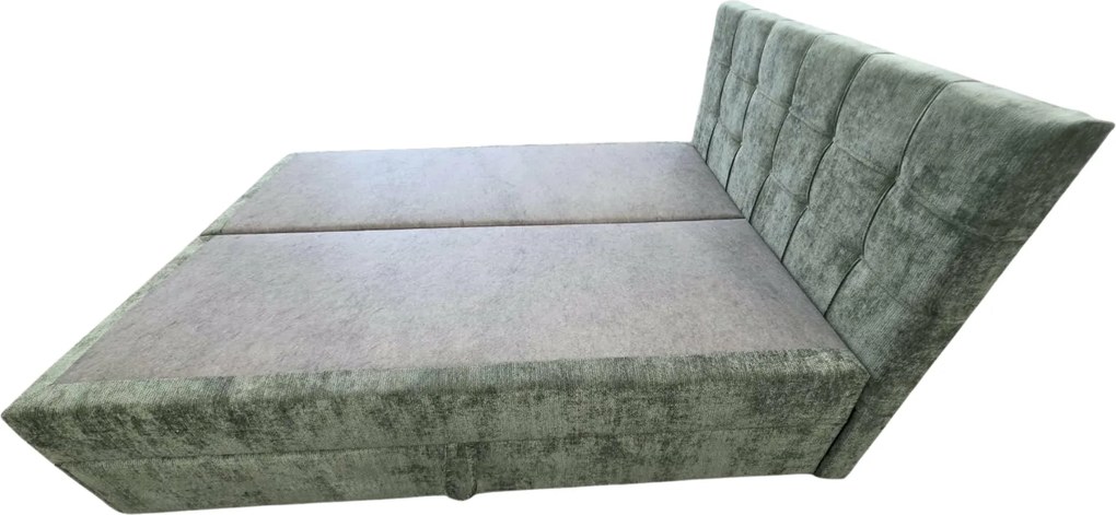 Tapicerowane łóżko kontynentalne DIRELIS VIBE 140x200 cm ciemnozielone Materac: Materac sprężynowy Bonell