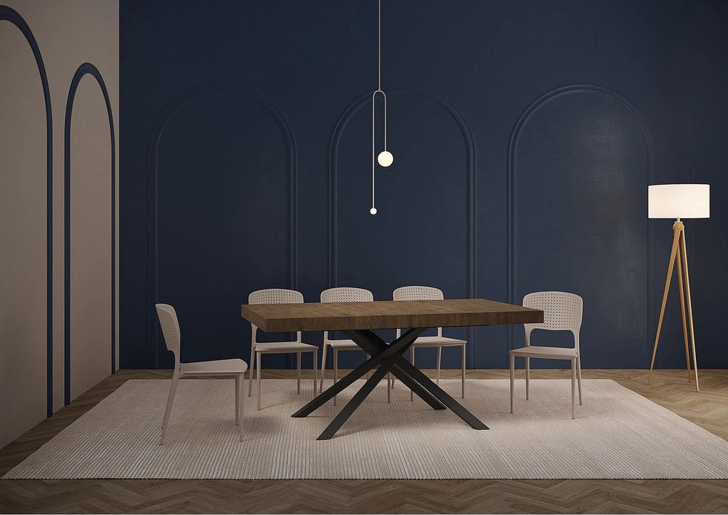 Stół rozkładany 180/284x90 cm Karida Premium orzech nogi antracytowe