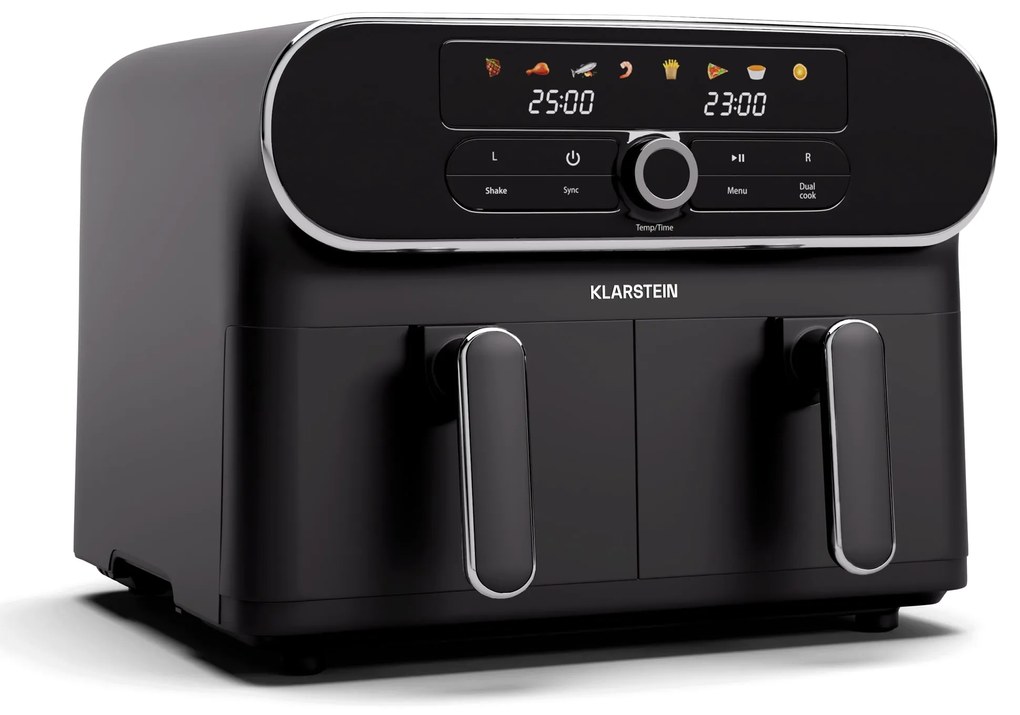 Klarstein AuraAir Color Touch frytkownica beztłuszczowa, 2 komory, 11 l, 1700 W