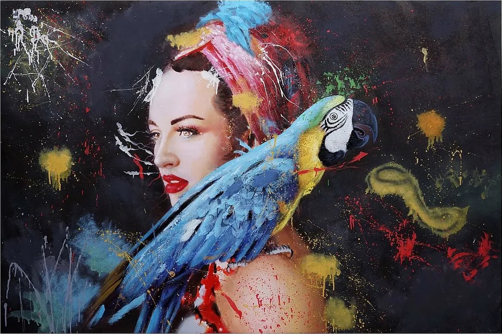 Obraz olejny kobieta MCW-H25 ręcznie malowany,  100x150cm